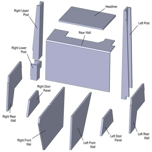CA904 Cab Kit, Black Vinyl