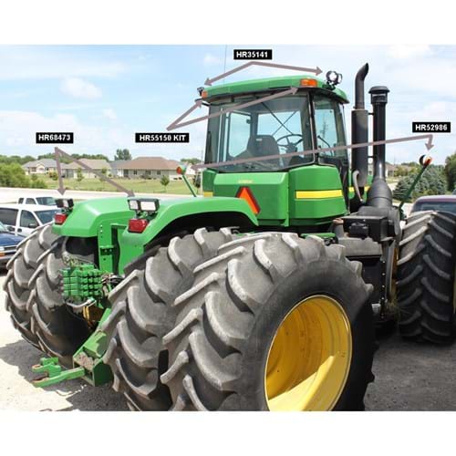 HR55150 KIT Amber LED Corner Warning Light Kit for John Deere, 2400 Lumens
