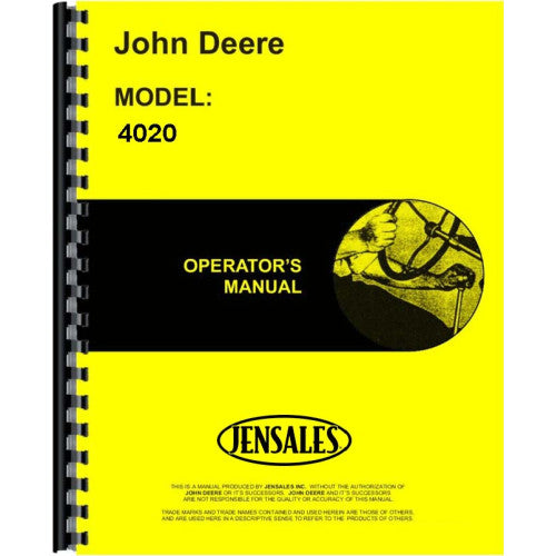 JD-O-OMR34410 John Deere 4020 Tractor Operators Manual (SN# 0-90999) (0-90999