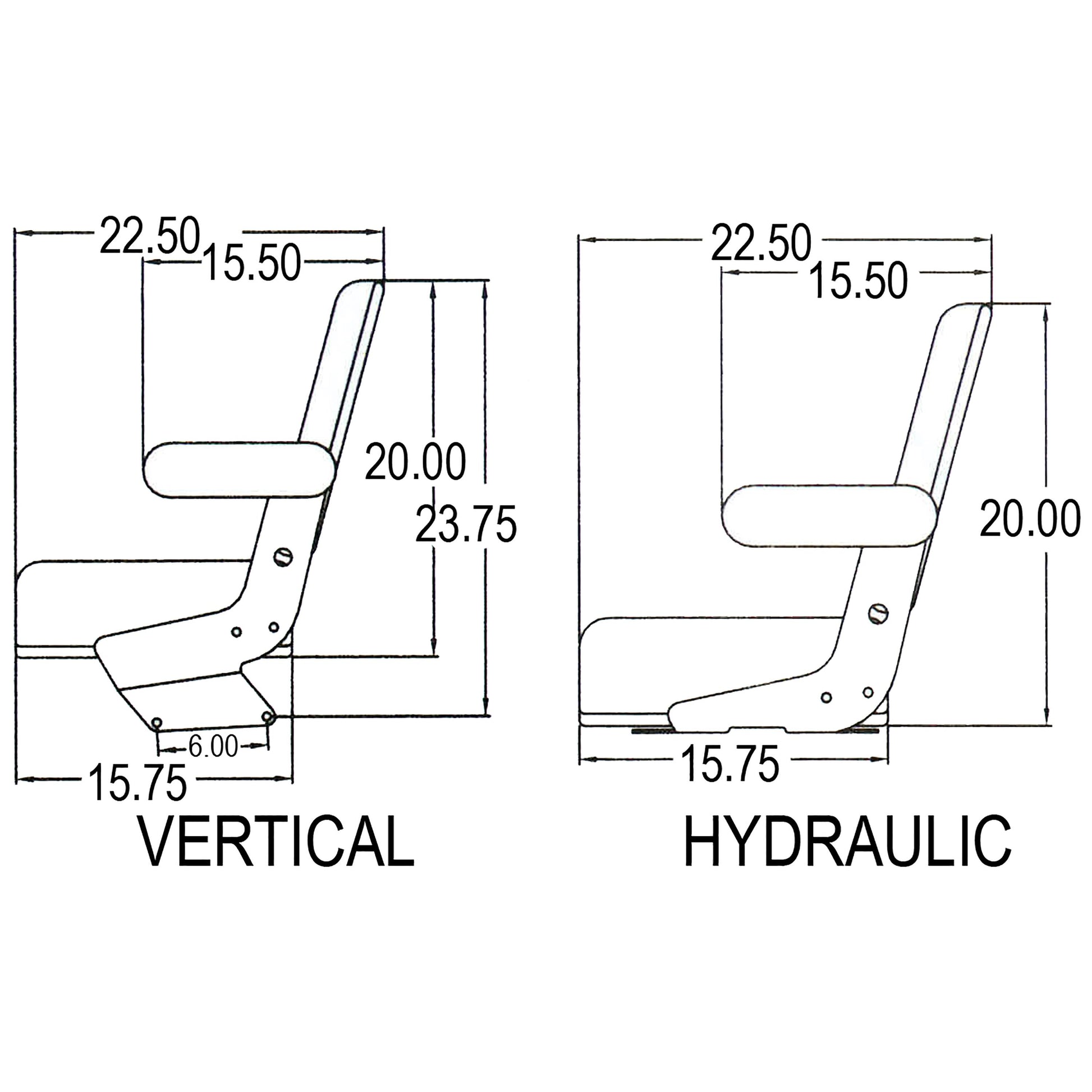 S1987124 Seat Cushion, Black Vinyl, Deluxe Style