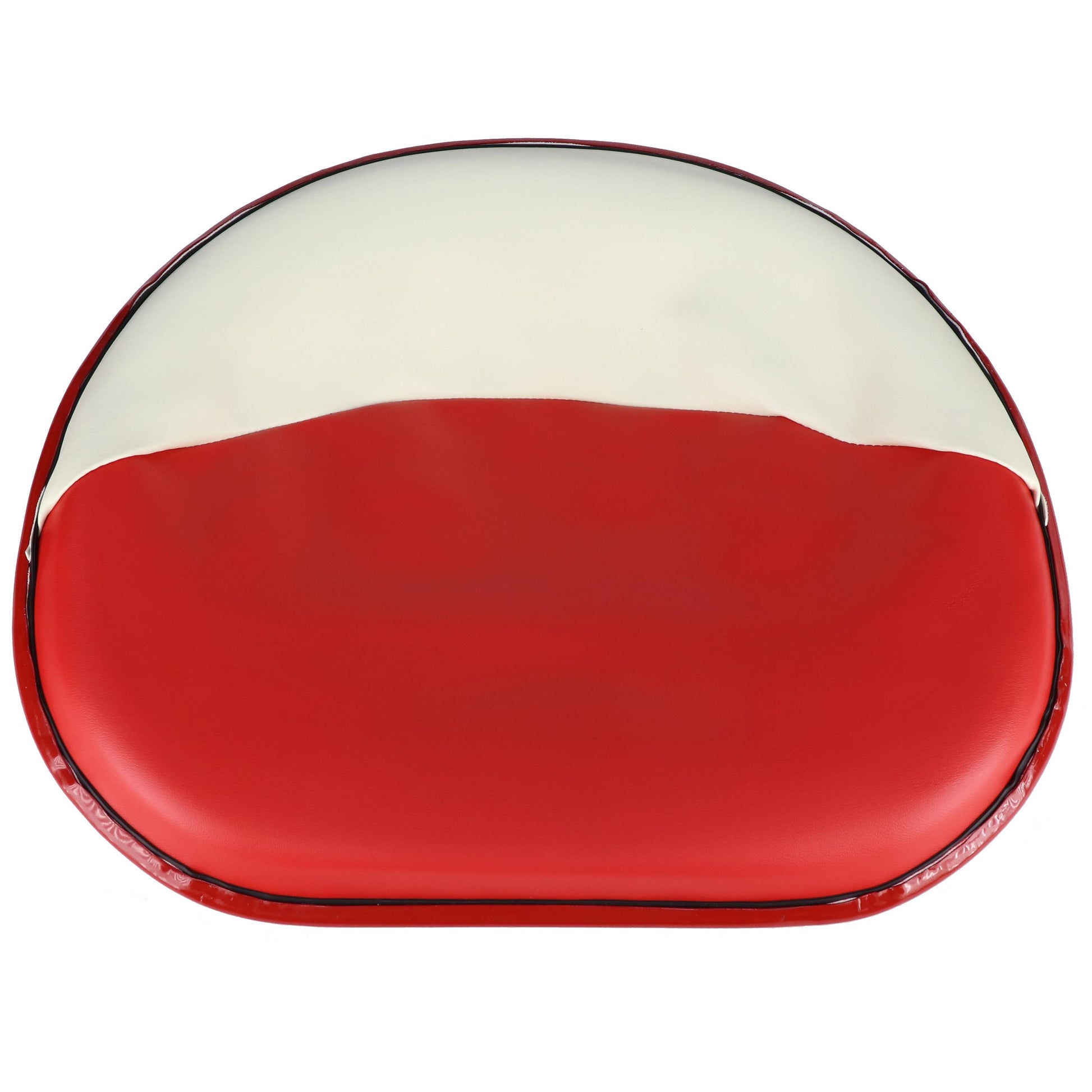 S354157N Pan Seat for International Harvester, Red & White Vinyl, Rod Mount