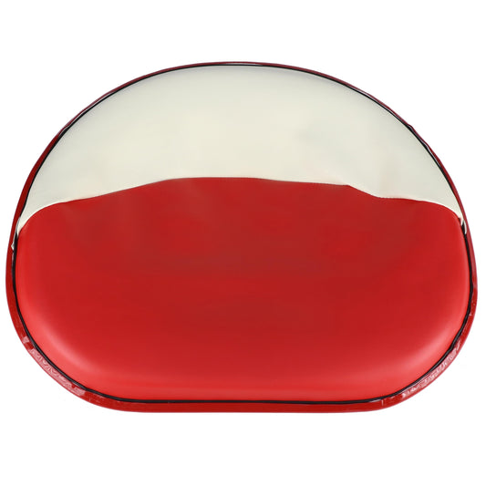 S354157N Pan Seat for International Harvester, Red & White Vinyl, Rod Mount