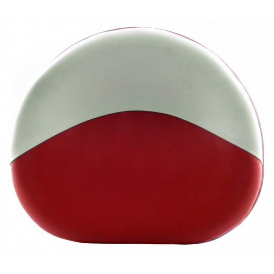 S357518N Pan Seat for International Harvester, Red & White Vinyl, Four Bolt Mount