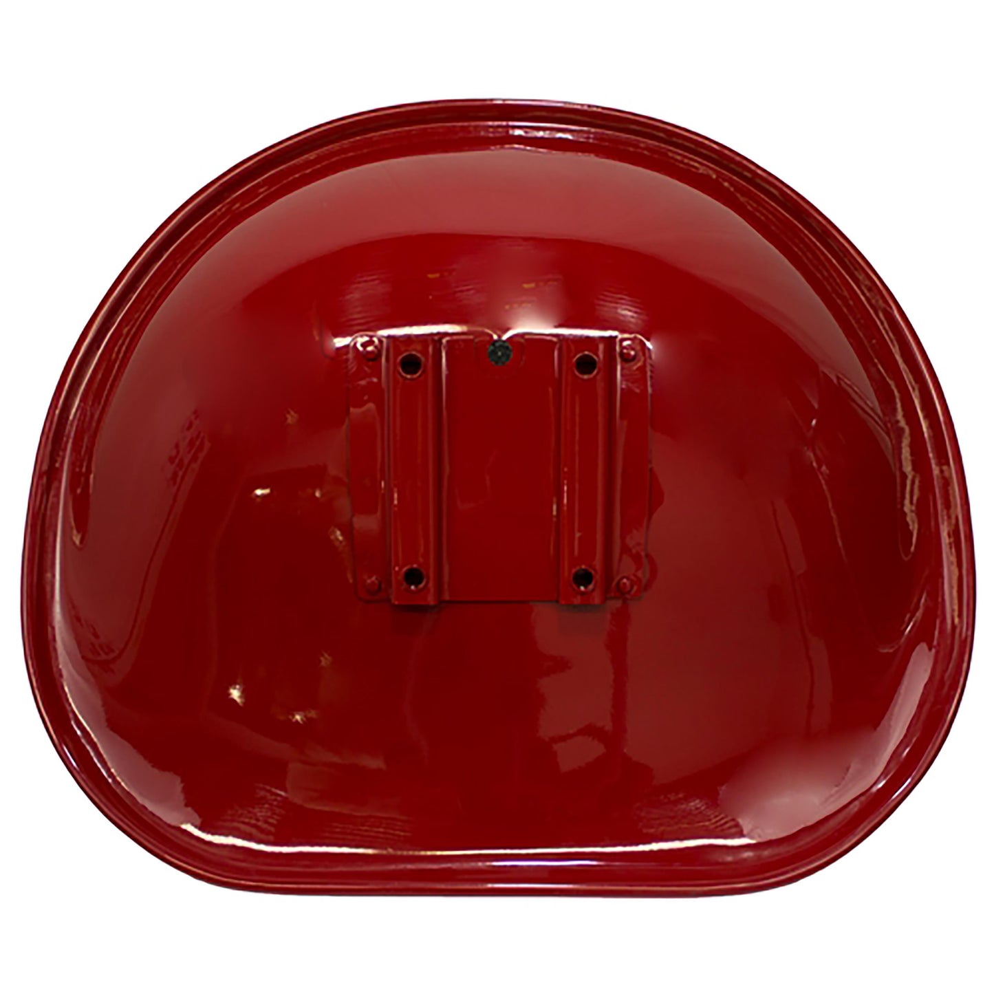 S357518N Pan Seat for International Harvester, Red & White Vinyl, Four Bolt Mount