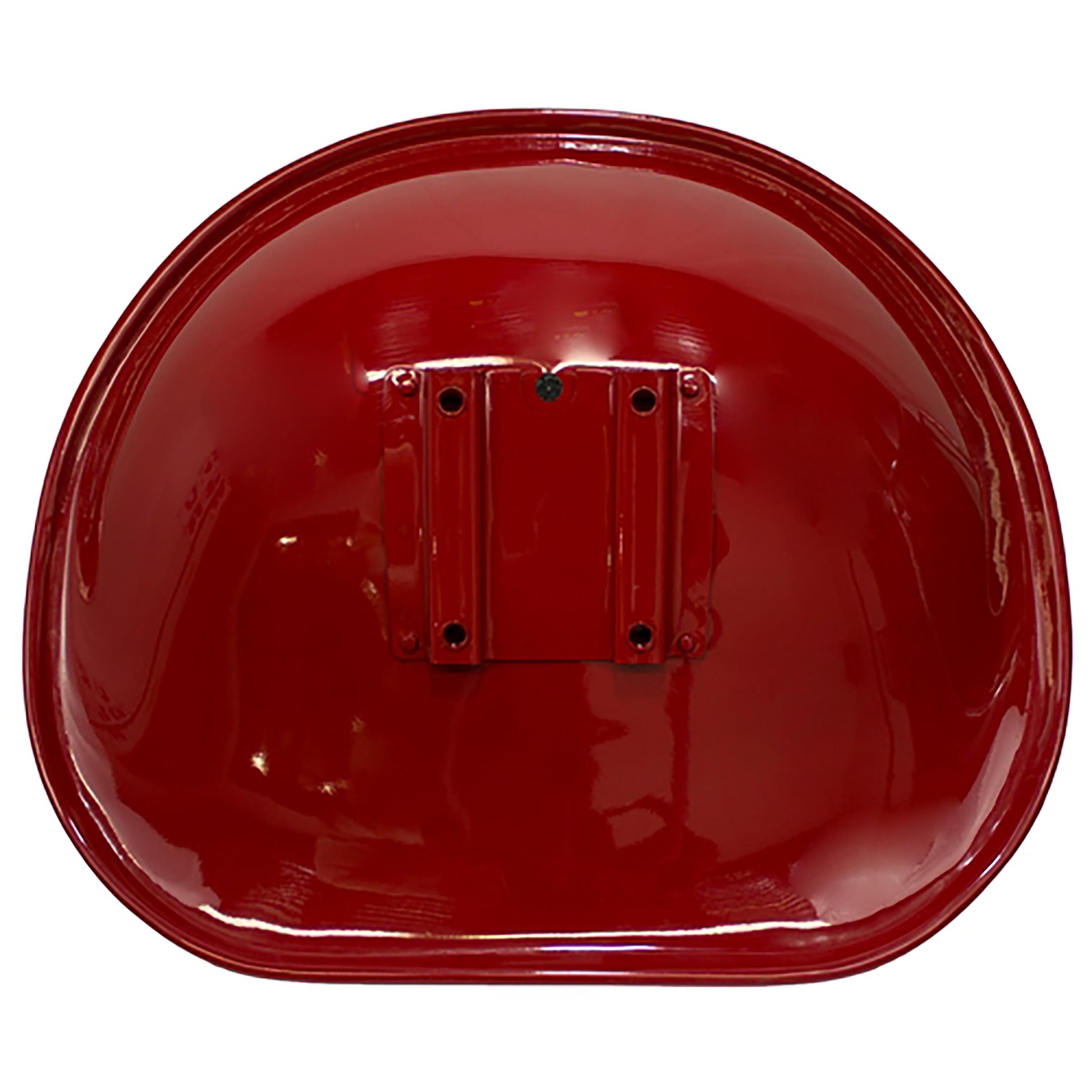 S357518N Pan Seat for International Harvester, Red & White Vinyl, Four Bolt Mount