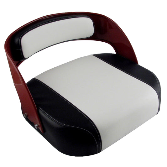 S371585AF Seat, Black & White Vinyl, w/ Wood Core