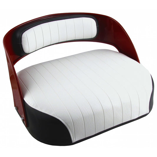 S372752EAF Seat, Black & White Embossed Vinyl, Deluxe Style, w/ Frame & Preassembled