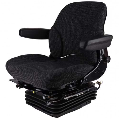 S8301697 Sears Mid Back Seat for Case IH 5100 & 5200 Series Maxxum, Asphalt Gray Fabric w/ Air Suspension & Swivel