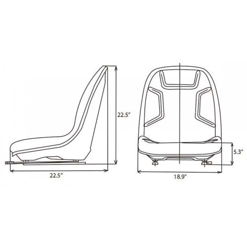 S8301705 Bucket Seat, Black Vinyl