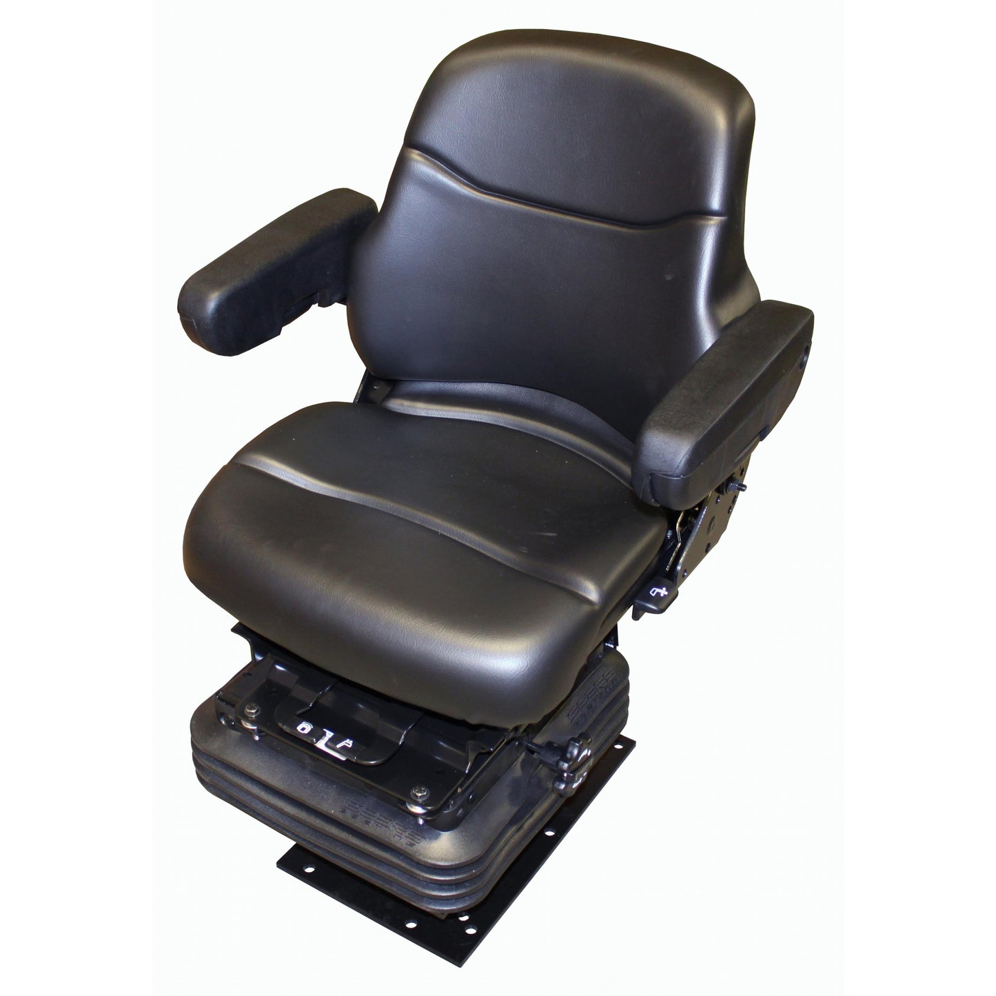 S8302043 Sears Backhoe Mid Back Seat, Black Vinyl w/ Mechanical Suspension