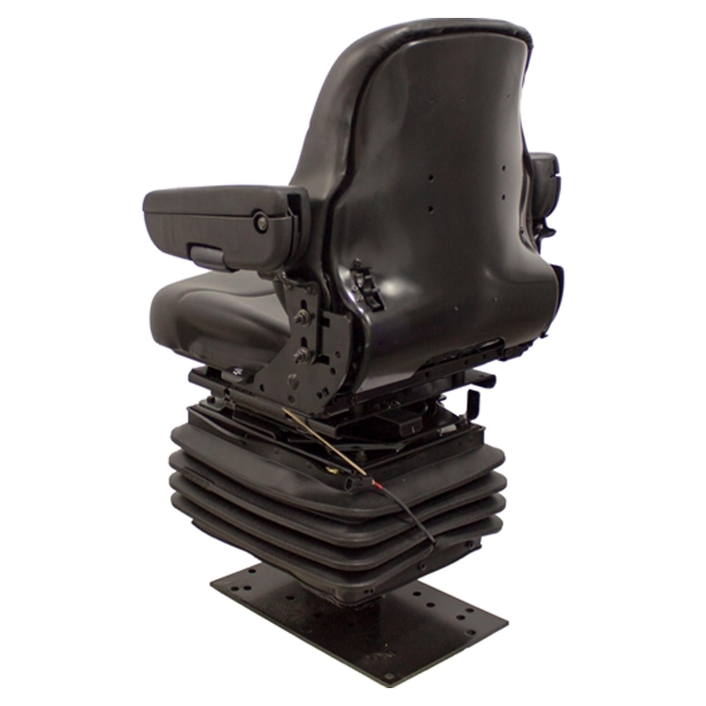 S8302043 Sears Backhoe Mid Back Seat, Black Vinyl w/ Mechanical Suspension