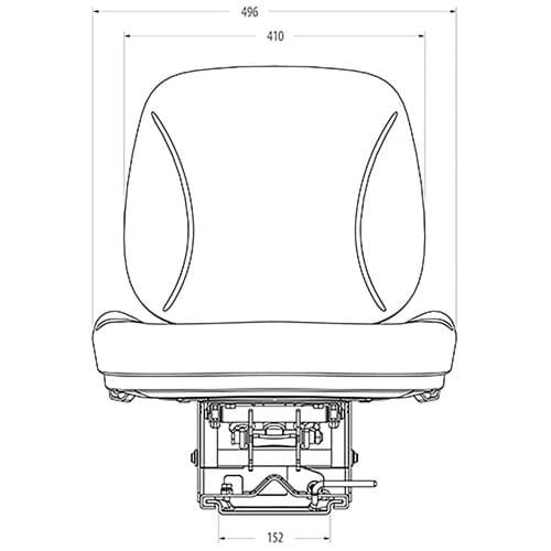 S8302162 Sears Low Back Seat, Black Vinyl w/ Mechanical Suspension