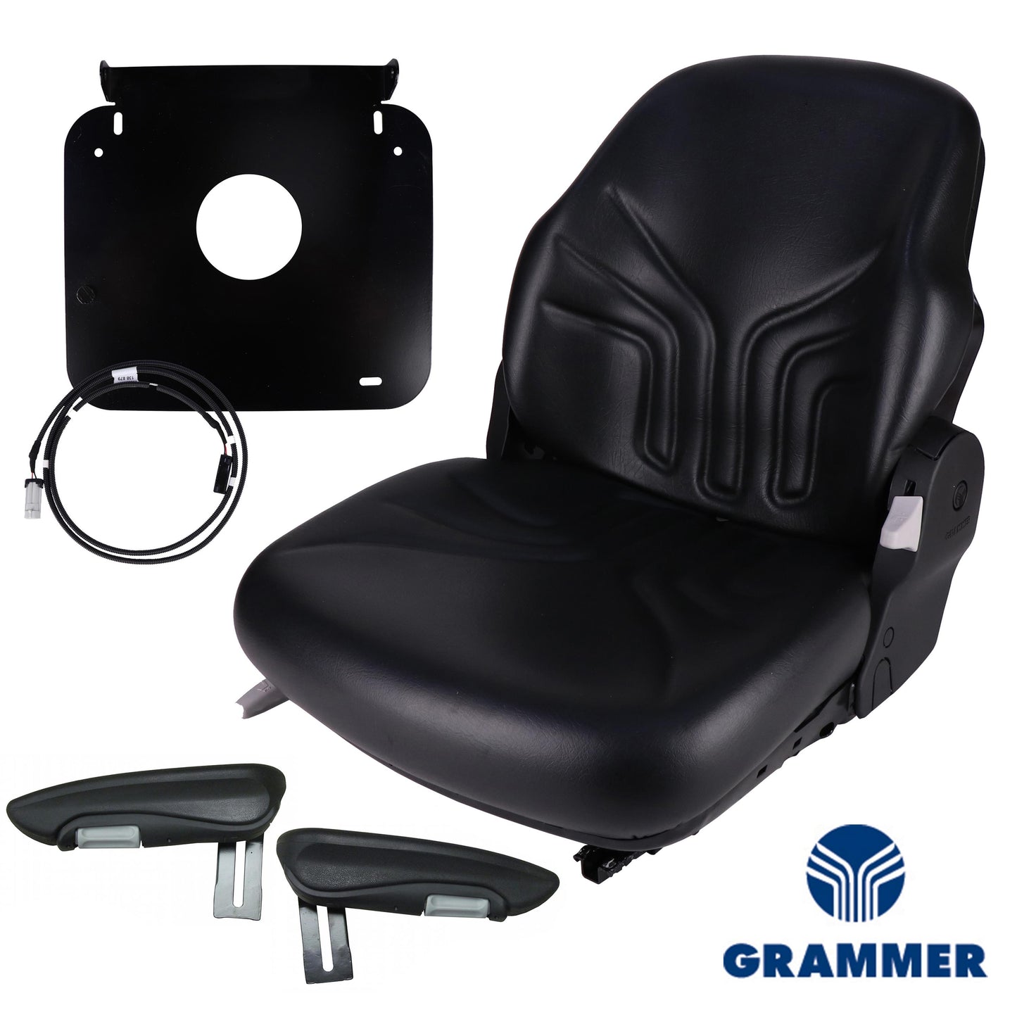 S8302297 Grammer Mid Back Seat, Black Vinyl