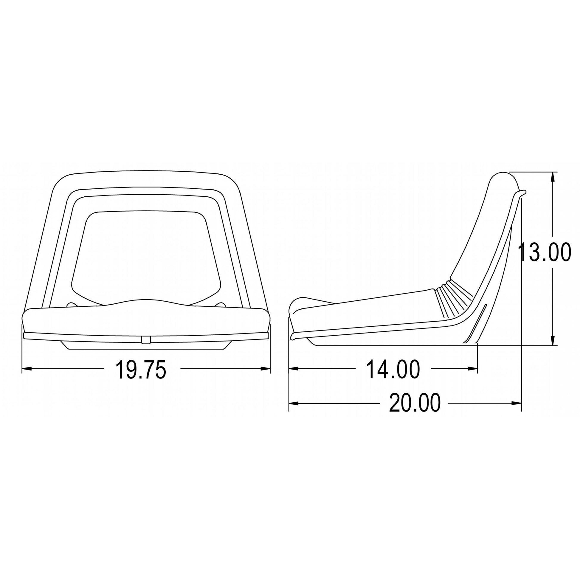 S830619 Bucket Seat, Black Vinyl