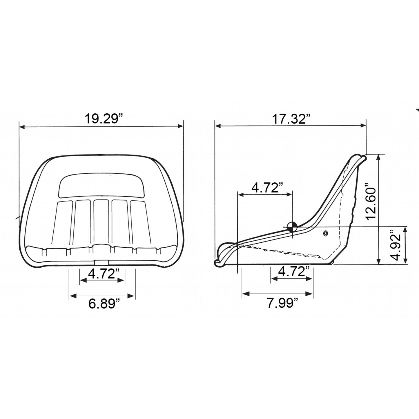 S830856 Bucket Seat, Black Vinyl