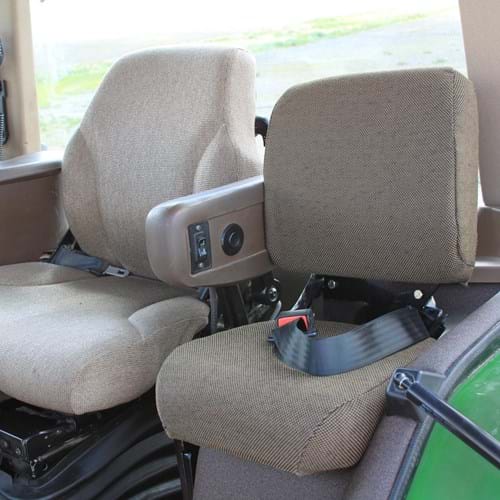 SR830513 Side Kick Seat for John Deere 8000, 8010, 8020 Series, Dark Brown Fabric