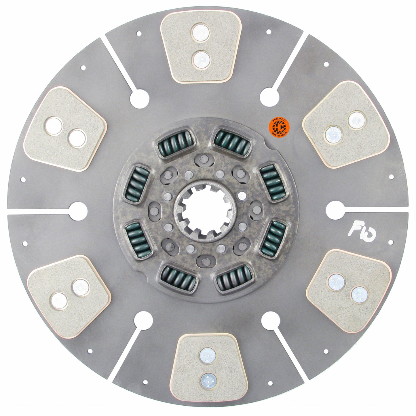 134892 15-1/2" Transmission Disc, 6 Pad, w/ 2" 10 Spline Hub - Reman