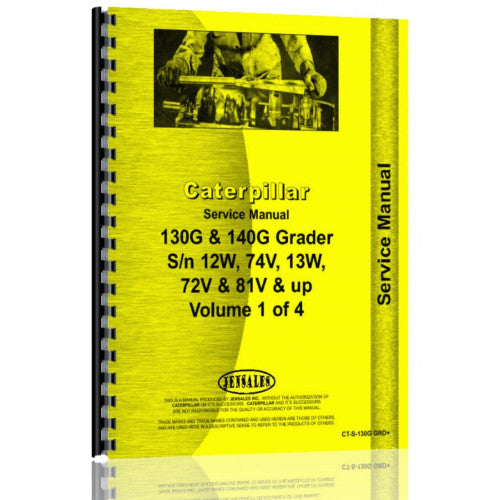 CT-S-130G GRD+ Caterpillar 130G Grader Service Manual (SN# 12W1 & Up, 74V1 & Up)