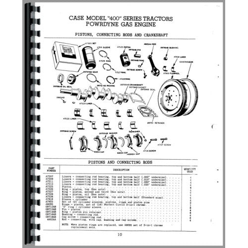 CA-P-400 Case 411 Tractor Parts Manual