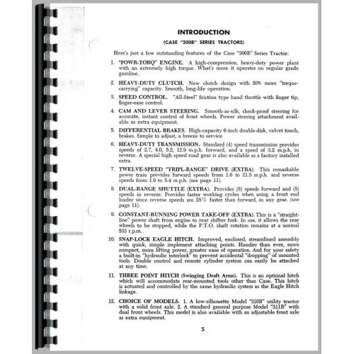 CA-O-300B/400B Case 400B Tractor Operators Manual