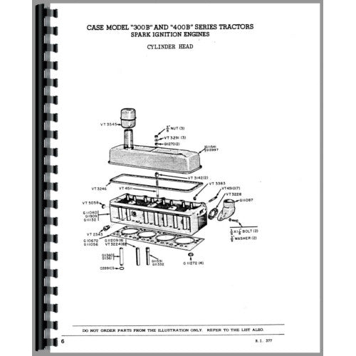 CA-P-300B,400B Case 400B Tractor Parts Manual