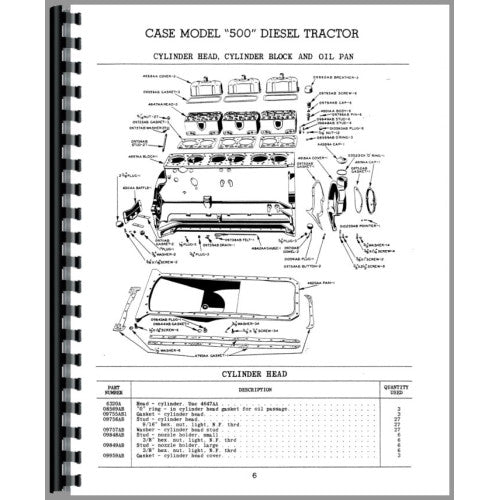 CA-P-500 D Case 500 Tractor Parts Manual