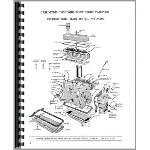 CA-P-500B,600B Case 500B Tractor Parts Manual (Series)