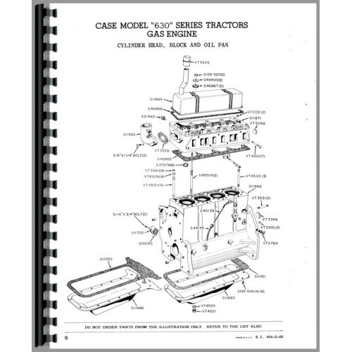 CA-P-630 Case 630 Tractor Parts Manual