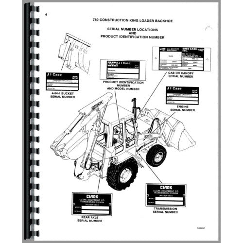 CA-P-780CK TLB Case 780 Tractor Loader Backhoe Parts Manual