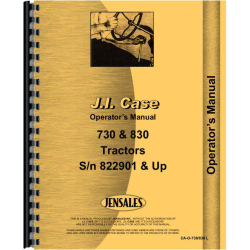 CA-O-730/830 L Case 741 Tractor Operators Manual (SN# 8229001 & up)