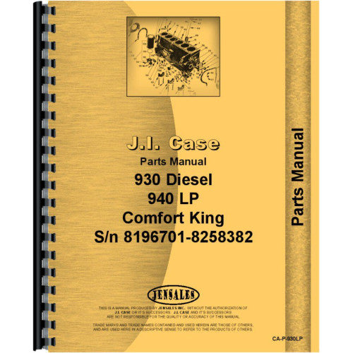 CA-P-930LP Case 930 Tractor Parts Manual (SN# 8196701-8258382) (8196701-8258382)