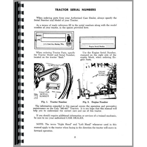 CA-O-440,441 Case 440 Tractor Operators Manual (Wheel Tractor)