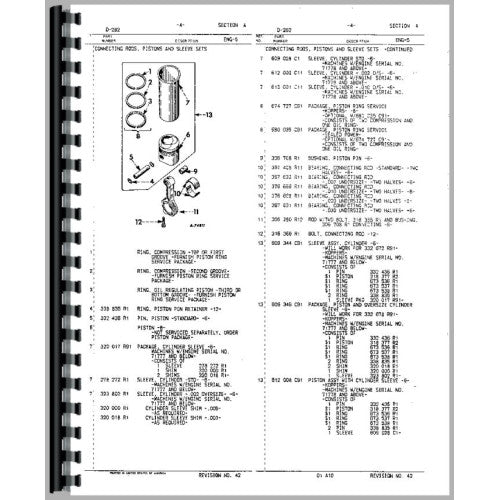 IH-P-ENG5 6CYL International Harvester 986 Tractor Engine Parts Manual