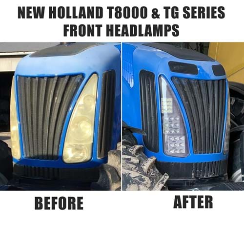 HF87529726 KIT Hi-Lo Beam LED Headlight Kit for New Holland Tractors, 13200 Lumens Each