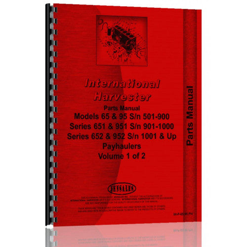 IH-P-65 95 PH International Harvester 95 Payhauler Parts Manual (SN# 501-900) (Dsl)