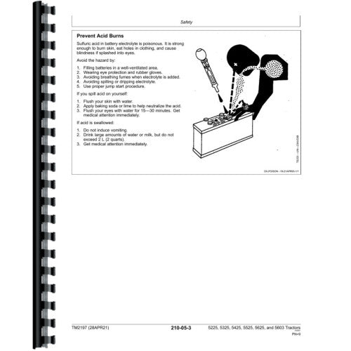 JD-S-TM2197 Operation and Test Manual fits John Deere 5225 Tractor Diesel Diagnostic and Test