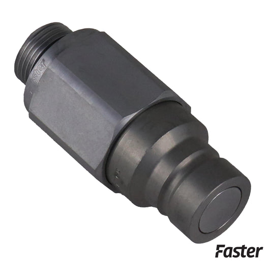 KV0631-77240 Faster Flat Face Hydraulic Breakaway Coupler, Male, Genuine OEM Style