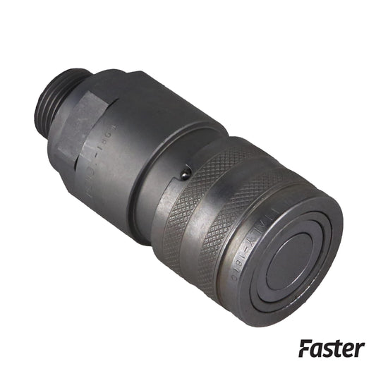 KV0631-77250 Faster Flat Face Hydraulic Breakaway Coupler, Female, Genuine OEM Style
