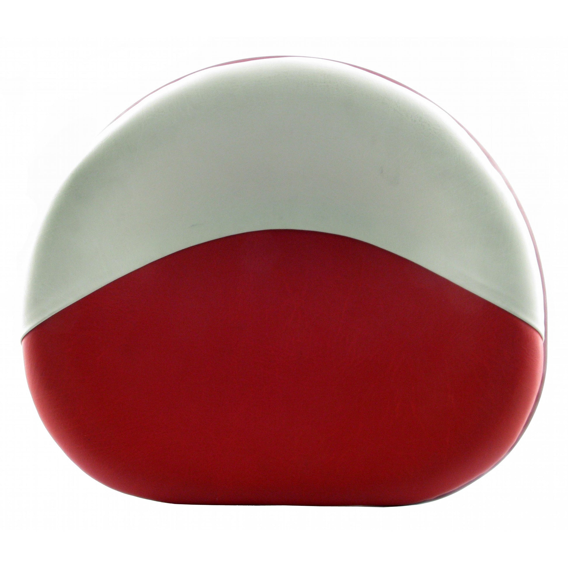 S357518N Pan Seat for International Harvester, Red & White Vinyl, Four Bolt Mount