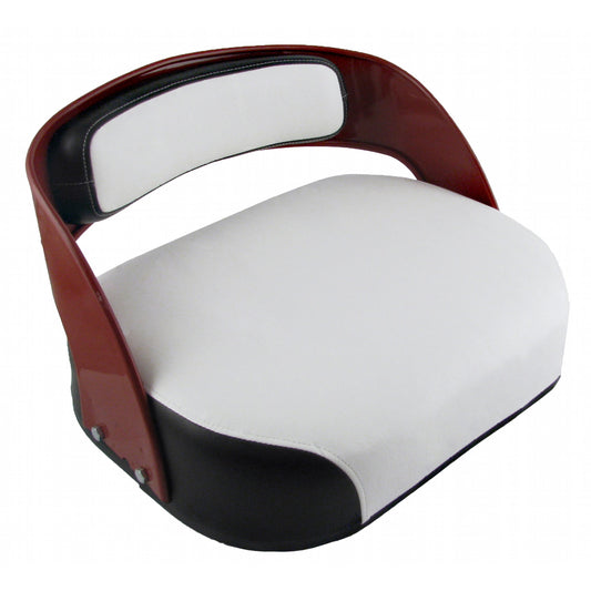 S372752AF Seat, Black & White Vinyl, Deluxe Style, w/ Frame & Preassembled