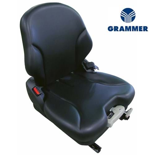 S8301450 Grammer Low Back Seat, Black Vinyl w/ Mechanical Suspension