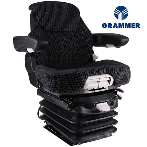 S8301453 Grammer Mid Back Seat, Black & Gray Fabric w/ Air Suspension
