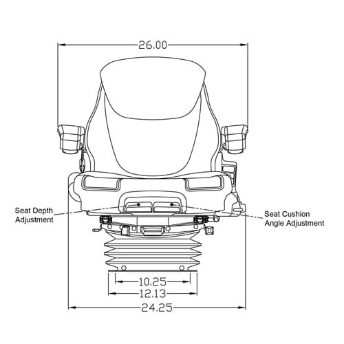 S8301453 Grammer Mid Back Seat, Black & Gray Fabric w/ Air Suspension