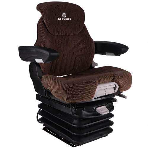 S8301454 Grammer Mid Back Seat, Brown Fabric w/ Air Suspension