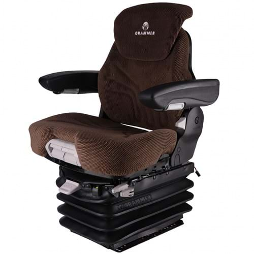 S8301454 Grammer Mid Back Seat, Brown Fabric w/ Air Suspension