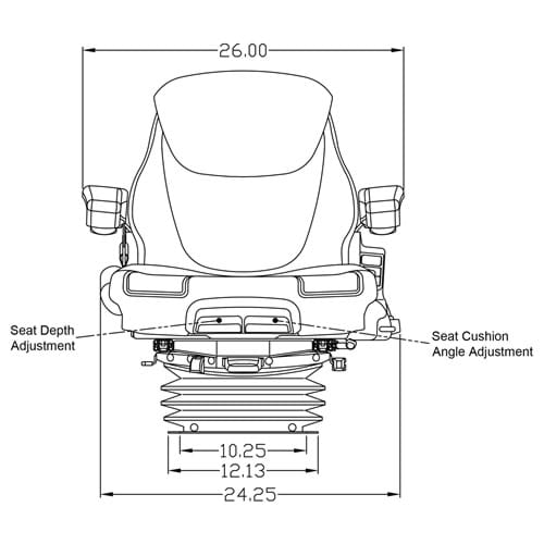 S8301454 Grammer Mid Back Seat, Brown Fabric w/ Air Suspension