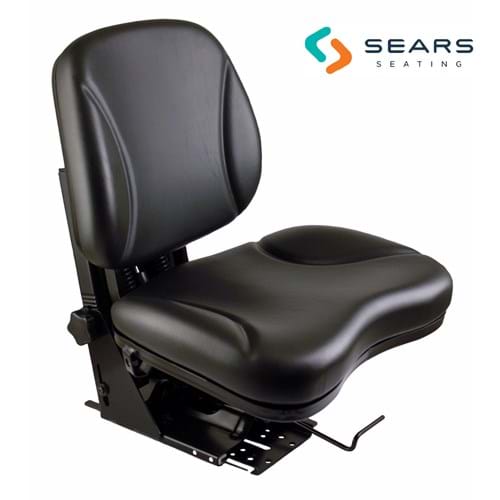 S8302162 Sears Low Back Seat, Black Vinyl w/ Mechanical Suspension
