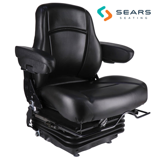 S8302273 Sears Mid Back Seat, Black Vinyl Seat, w/ Mechanical Suspension