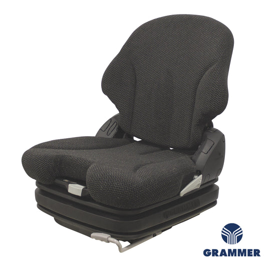 S8302336 Grammer MSG75/531 Low Back Seat for Skid Steers & Forklifts, Black Fabric w/ Air Suspension