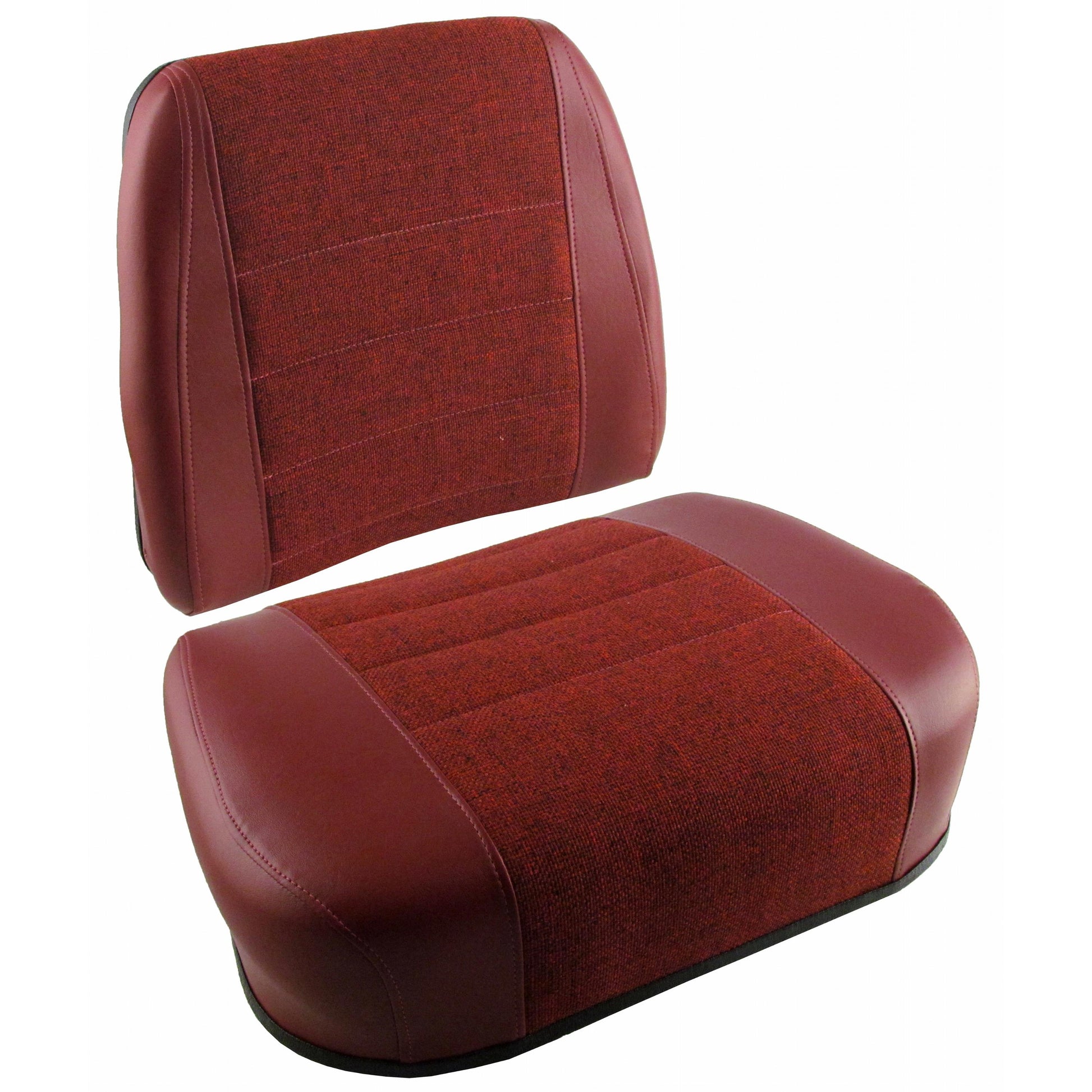 SW3221644 Cushion Set, Maroon Fabric & Vinyl, w/ Welded Brackets - (2 pc.)